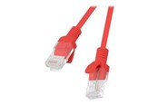 Kabel sieciowy - Lanberg patch cable - 25 cm - red RAL 3017 - Czerwony - 0.25m - PCU5-20CC-0025-R