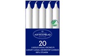 Dekoracje - Asp-Holmblad Świece obiadowe Canal Crowntop białe - 69103