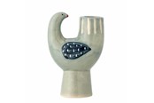 Dekoracje - Bloomingville - Trudy Candlestick H12.5 cm - Blue stoneware - 82060864