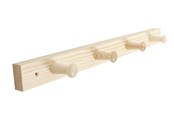 Wsporniki i zawiasy - Home>it Coat rack 4 hooks pine wood natural RETRO - 12302