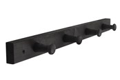Wsporniki i zawiasy  - Home>it Coat rack 4 hooks pine wood black RETRO - 12303