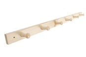 Wsporniki i zawiasy - Home>it Coat rack 6 hooks pine wood natural RETRO - 12304