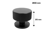 Wsporniki i zawiasy  - Home>it Knurled Furniture Knob Matte Black Set of 2 - 21280