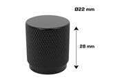 Wsporniki i zawiasy  - Home>it Knurled Furniture Knob Matte Black Set of 2 - 21286