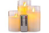 Gadzety - Pro 3 szt. LED świece filarowe – przezroczyste - 10031
