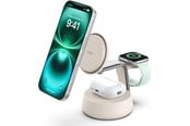Telefon - Adapter i Ladowarka - Belkin UltraCharge Pro 25w Qi2 3in1 Magnetic Charger Sand - WIZ040KQSD