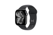 Smartwatch, zegarek i opaska sportowa - Apple Watch Series 11 GPS + Cellular 42mm Jet Black Aluminium Case with Black Sport Band - M/L - MF854QN/A