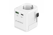 Kabel zasilajacy (zewnetrzny) - Gembird Grounded universal travel power adapter - 20W - TPA-EU1A1C20-01-W
