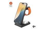 Telefon - Adapter i Ladowarka - FIXED 3in1 Mag ALU Qi2 Wireless Charging station Black - FIXMPOS-AL2-BK