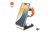 Telefon - Adapter i Ladowarka - FIXED 3in1 Mag ALU Qi2 Wireless Charging station Titanium - FIXMPOS-AL2-TI