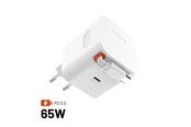 Telefon - Adapter i Ładowarka - FIXED Super Fast Dual USB-C Charger with retractable cable 65W White - FIXCG65R-2C-WH