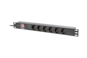 Kabel zasilający (zewnętrzny) - Lanberg - power distribution unit - 2500 Watt - PDU-06F-0200-IEC-BK