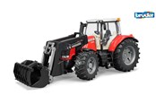 Samochody i pojazdy - Bruder Massey Ferguson 7624 traktor z ładowaczem czołowym - BR3047