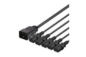 Kabel zasilajacy (wewnetrzny) - Deltaco - power splitter - IEC 60320 C20 to power IEC 60320 C13 - 2 m - DEL-113N