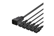 Kabel zasilajacy (wewnetrzny) - Deltaco DEL-113Q - power splitter - IEC 60320 C20 to power IEC 60320 C13 - 3 m - DEL-113Q