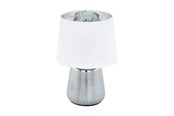 Lampy - EGLO STÓŁ MANALBA E14 H300 BIAŁY/SREBRNY - 99329
