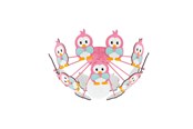 Lampy - EGLO VIKI 2 SUFITOWA Z SOWAMI RÓŻOWY - 95637