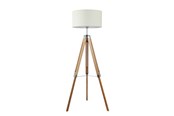 Lampy - EGLO PODŁOGA LANTADA CHROM/BEŻ - 94324
