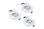 Lampy - EGLO SALABATE WBUDOWANY. ZESTAW AMORTYZATORÓW Ø88 3X450LM 4000K. IP44 BIAŁY - 31866