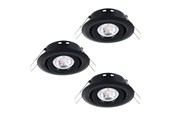 Lampy - EGLO WBUDOWANY MINI-KRĄŻEK SALICETO. KIP Ø77 3X350LM 3000K WILGOĆ. CZARNY - 31929