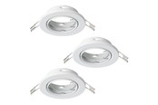 Lampy - EGLO AGULO 1 DO ZABUDOWY. ZESTAW Ø85 3XGU10 BIAŁY - 75788