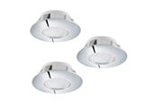 Lampy - EGLO PINEDA WBUDOWANA. ZESTAW 3X500LM Ø78 CHROM - 95808