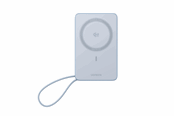 Powerbank - UGREEN MagFlow Qi2.2 25 W Magnetic Wireless Powerbank with Built-in Cable Powerbank - Srebrny - 10000 mAh - 65958