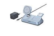 Telefon - Adapter i Ladowarka - UGREEN MagFlow Qi2.2 25 W 3-in-1 Magnetic Wireless Charger Station - 55677