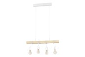 Lampy - EGLO STÓŁ DŁUGI TOWNSHEND 4L BIAŁY/DREWNO - 33164