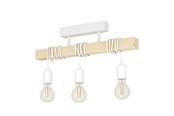 Lampy - EGLO TOWNSHEND 1 SUFIT 3L BIAŁY/DREWNO - 33166