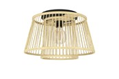 Lampy - EGLO HYKEHAM SUFITOWA E27 Ø380 NATURALNY - 43851