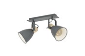 Lampy - EGLO PLAMKA KOKOSOWA 2XE27 ANTRACYT/DREWNO - 99075