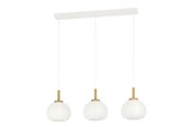Lampy - EGLO SUMMERHILL DŁUGI STÓŁ 3XE27 DREWNIANY/BIAŁY PAPIER SCREEN FSC - 44066