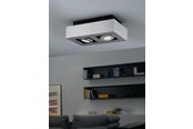 Lampy - EGLO LOKE 1 SUFITOWA 2L ALUMINIUM SZCZOTKOWANE - 91353