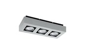 Lampy - EGLO LOKE 1 SUFITOWA 3L SZCZOTKOWANE ALUMINIUM - 91354