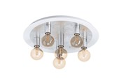 Lampy - EGLO PASSANO CEILING 5L BIAŁY/SREBRNY - 97496