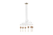 Lampy - EGLO ŻYRANDOL 1 ZACHARO 6X360LM DĄB/BEZBARWNY - 96946