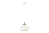 Lampy - EGLO SUMMERHILL WISIOREK Ø400 DREWNO/BIAŁY PAPIER KLOSZ FSC - 44064