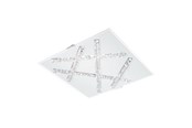 Lampy - EGLO LAMPA SUFITOWA SORRENTA 290X290 BIAŁY/BEZBARWNY/KRYSZTAŁOWY - 93764