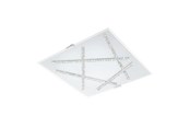 Lampy - EGLO SORRENTA PLAFOND 365X365 BIAŁY/BEZBARWNY/KRYSZTAŁOWY - 93765