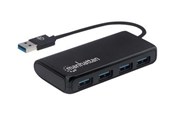 USB hub - IC INTRACOM Manhattan USB-A 4-Port Hub 4x USB-A Ports 5 Gbps (USB 3.2 Gen1 aka USB 3.0) Bus Power SuperSpeed USB Black Three Year Warranty Box USB hub - 4 - Czarny - M164900