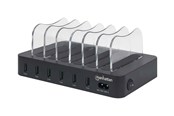 Bateria do aparatu & uchwyt do baterii - IC INTRACOM Manhattan Charging Station 6x USB-A Ports Outputs: 6x 2.4A Smart IC LED Indicator Lights Black Three Year Warranty Box - M102254