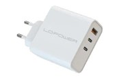 Telefon - Adapter i Ładowarka - LC Power LC-GAN-65 power adapter - GaN - USB Type A 2 x USB-C - 65 Watt - LC-GAN-65