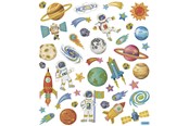 Materialy hobbystyczne - Creativ Company - Space Stickers 1 Sheet - 29078