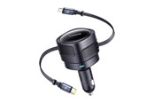 Telefon - Adapter i Ladowarka - Baseus Enjoyment Max Car Charger with USB-C & Lightning 60W - Black - C00035507121-00