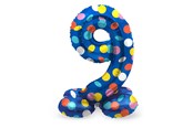 Zabawki - Folat BV Standing Foil Balloon Colorful Dots Number 9 - 72cm - 63979