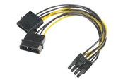 Kabel zasilajacy (wewnetrzny) - Akasa - power adapter - 4 PIN internal power to 8 pin PCIe power (6+2) - 15 cm - AK-CBPW20-15