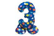 Zabawki - Folat BV - Standing Foil Balloon Colorful Dots Number 3 - 72cm - 63973
