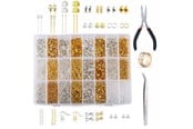 Materialy hobbystyczne - Pro Zestaw Biżuterii Metalowej - Koraliki Metalowe - 1200 szt - 7110-metallic