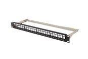 Akcesoria sieciowe - Lanberg Patch Panel Blank 24-Port 1U 19" FTP for Keystone Modules Black - PPKS-0924-B